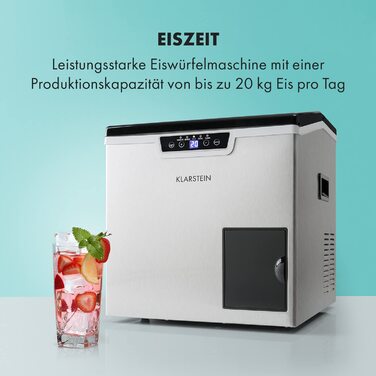 Льодогенератор 3 л, Ice Cube Machine для 20 кг подрібненого льоду та кубиків льоду, міні Ice Cube Machine, кубики льоду середнього розміру, самоочищувальний льодогенератор
