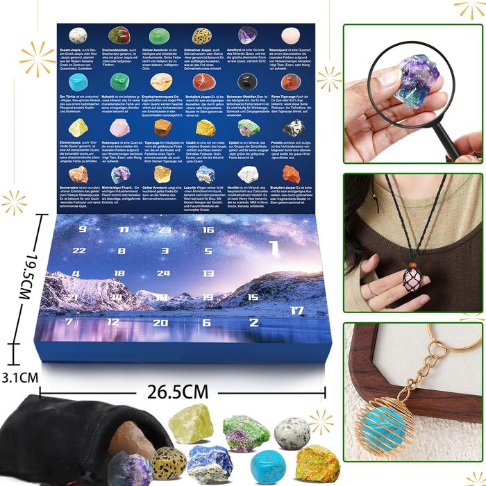 Адвент-календар modun 2025 Самоцвіти та мінерали, для колекціонерів