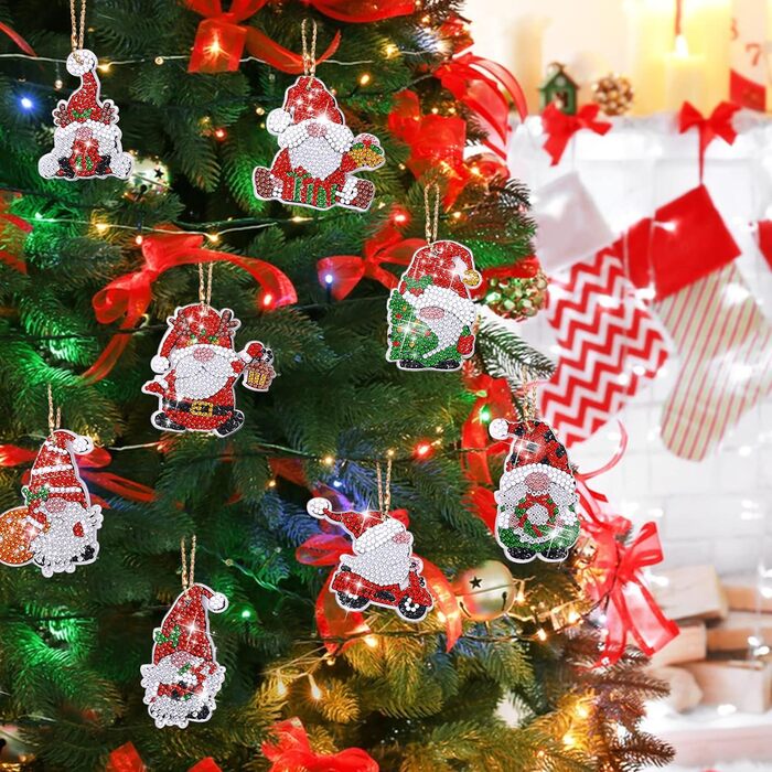 Набір для алмазної вишивки LYLIDIA, 12 шт., різдвяні підвіски