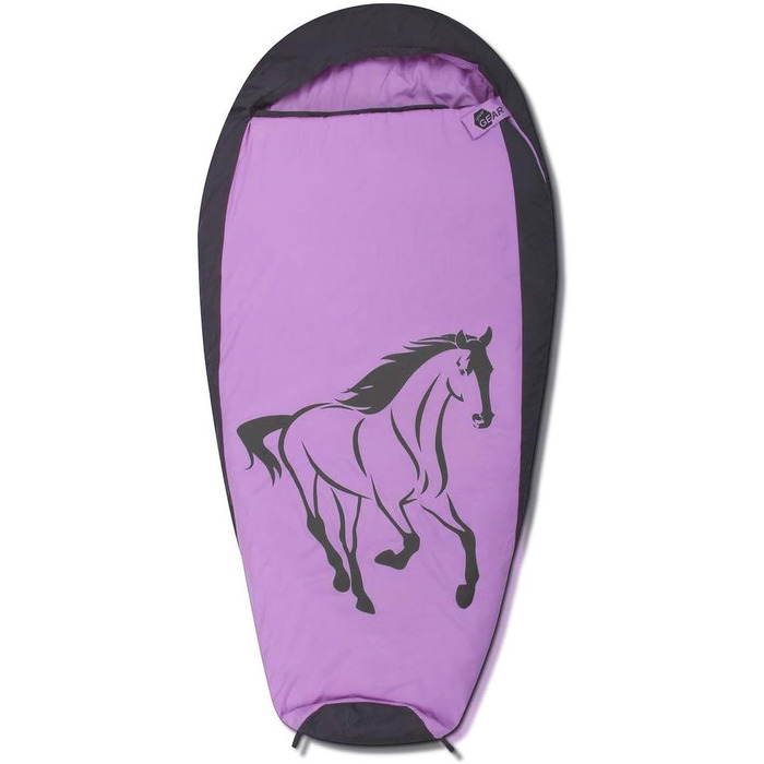Ваш GEAR Дитячий спальний мішок Horse Mummy Sleeping Bag 180x90 см зручний літній спальний мішок 300 г/м Pink Grey екстра теплий