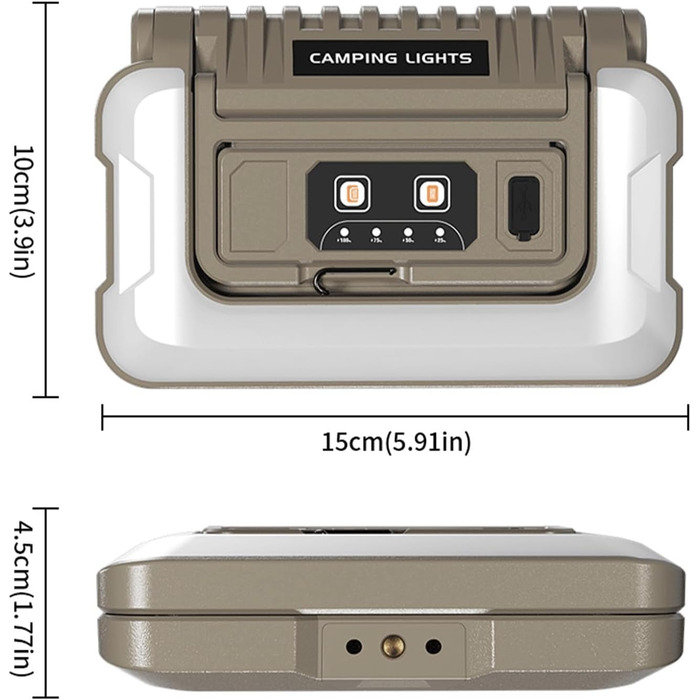 Телескопічний кемпінговий ліхтар LIXADA, акумуляторний світлодіодний багатофункціональний кемпінговий ліхтар ємністю 4800 мАг, портативний наметовий ліхтар зі штативом, водонепроникний, висувний, складаний, для піших прогулянок та подорожей (підтримує пов