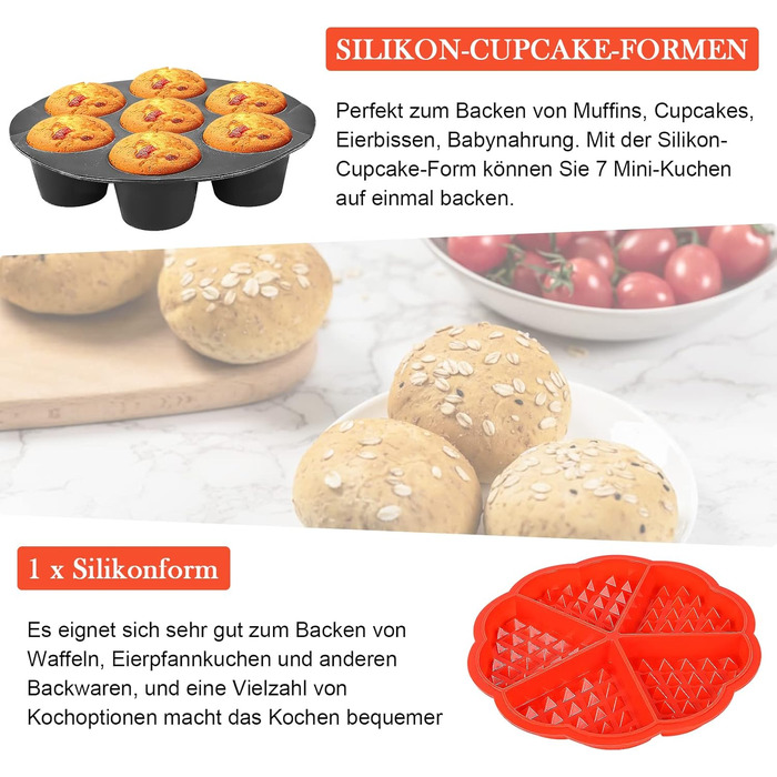 Набір аксесуарів для фритюрниці MorNon 15 шт. 8 дюймів Аксесуари для фритюрниці Аксесуари для фритюрниці Набір аксесуарів для аерофритюрниці Конвекційна піч Фритюрниці для фритюрниць XL Більшість брендів