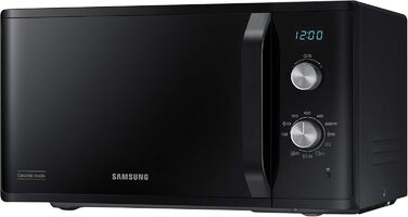 Мікрохвильова піч Samsung MG23K3614AK/EG з грилем / 23 літри для приготування / 800 Вт / Великий елемент гриля для рівномірного підрум'янювання / Стійка до подряпин керамічна емальована внутрішня частина