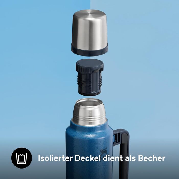 Термос Stanley Classic Legendary 1.4 л - Зберігає напої гарячими або холодними протягом 40 годин - Термос з нержавіючої сталі - Без BPA - Можна мити в посудомийній машині - Hammertone Lake 1420 мл Hammertone Lake