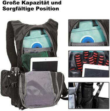 Велосипедний рюкзак Toptrek 18L Ultralight велосипедний рюкзак з дощовиком та чохлом для шолома Гідратаційний рюкзак Водонепроникний велосипедний рюкзак Спортивний рюкзак Гідратаційний рюкзак для чоловіків MTB чорний