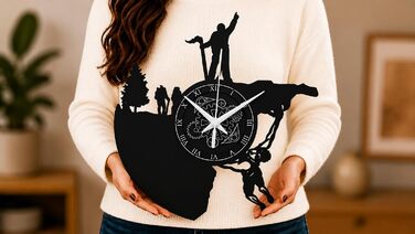 Настінний годинник для любителів гір, альпінізму, хайкінгу та трекінгу, чорний-02