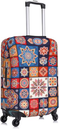 Чохол для валізи Ретро Квіти - еластичний захист від подряпин та пилу, чорний, розмір 85 см