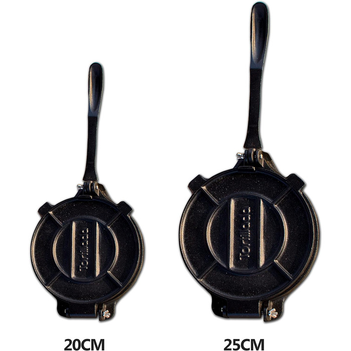 Преміальний чавунний прес для тортильї з рецептами та інструкціями (20 см)