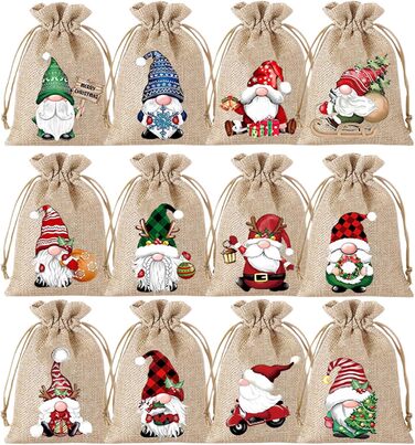 Різдвяний календар ельфів 12 джутових мішечків Generisch