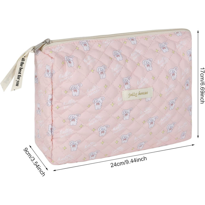 Дорожня косметичка, стьобана туалетна сумка з красивим квітковим візерунком, косметичка великої місткості, портативна сумка для ма