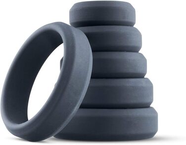 Набір ерекційних кілець Boners, 6 штук, силікон, для тривалої та твердої ерекції, сірий