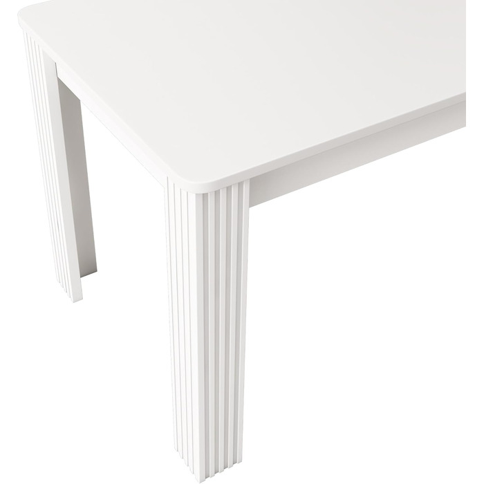 Дерев&39яний обідній стіл Merax, прямокутний обідній стіл, сучасний кухонний стіл для вітальні та їдальні, 116Д x 65Ш x 75В см, білий