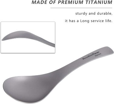 Титанова супова ложка Рисова ложка з великою мискою Багаторазові легкі столові прибори Кухонне приладдя для кемпінгу на відкритому