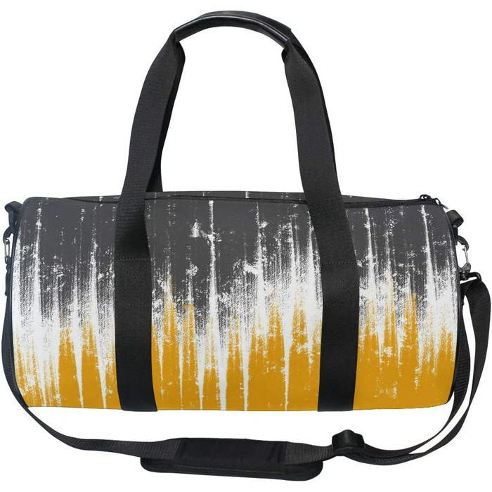 Спортивна сумка з абстрактним жовто-чорним візерунком, дорожня сумка з міцної тканини, ідеальна для поїздок на вихідні, для чоловіків та жінок, для спорту та на ніч.