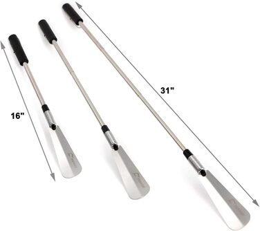 Преміум-лопатка з довгою ручкою, від 40,6 см до 78,7 см, регульований розширювач - висувний і складаний, нержавіюча сталь, телеско