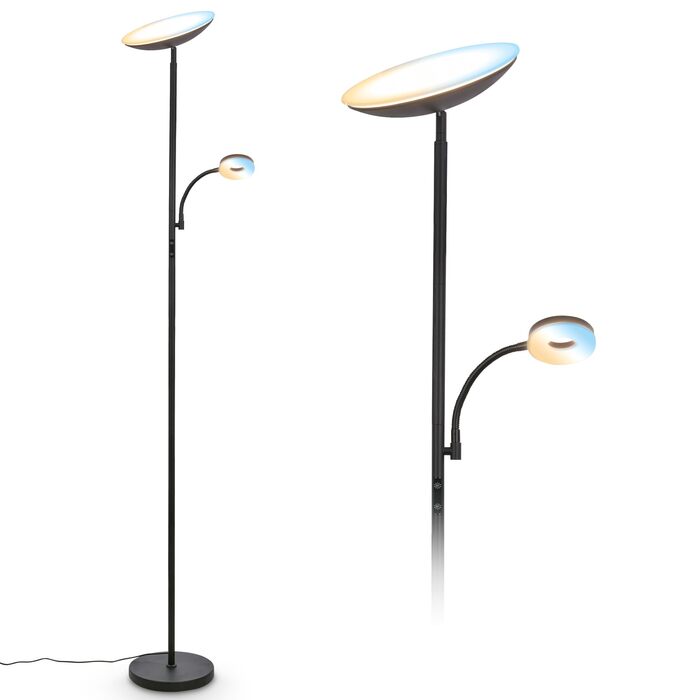Стіль lampa BRILONER з LED-підсвіткою, регулюванням яскравості та температури світла (CCT), з підсвіткою для читання, 180 см, матовий чорний