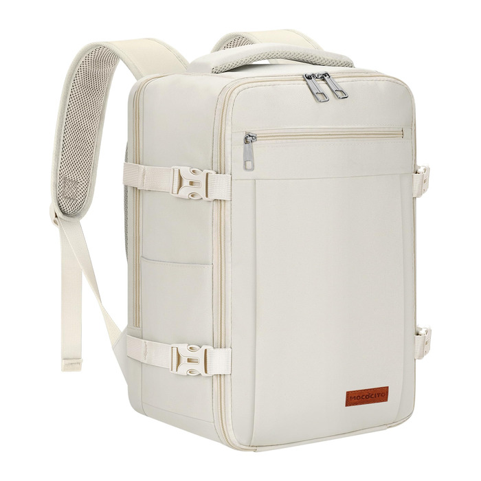 Рюкзак для ручної поклажі Ryanair 40x20x25, поклажа під сидінням, максимальний розмір поклажі для подорожей у салоні, сумка для перельоту, сумка для багажу на вихідні з плечовим ременем, сумка-дама, спортивна сумка - 20 л, колір слонової кістки 40x20x25 с