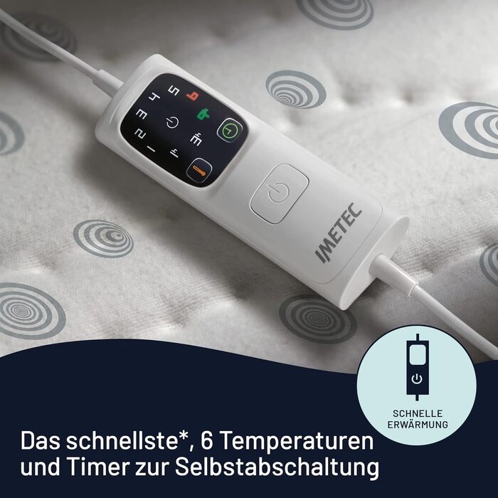 Одноразова ковдра з підігрівом, 150x80 см, низьке енергоспоживання, запатентована технологія, швидкий нагрів, індивідуальна температура, 100 бавовна, Зроблено в Італії, 6-ступінчасте регулювання температури 150 x 80 см