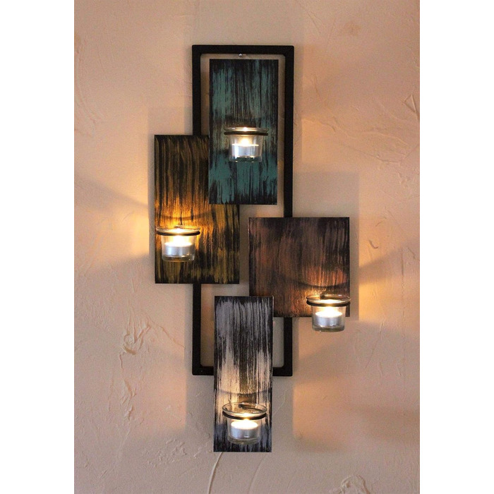 Настінний підсвічник абстрактний метал настінний чорний 61 см підсвічник підсвічник настінний свічник настінне бра