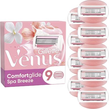 Леза для бритви Gillette Venus Comfortglide Spa Breeze жіночі, 9 змінних лез для жіночих бритв з 3-кратним лезом Alt