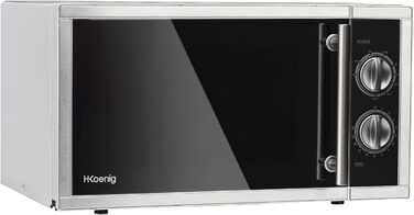 Мікрохвильова піч H.Koenig VIO7 з грилем / 9 програм / ємність 23 л / гриль потужністю 1000 Вт / мікрохвильова піч потужністю 900 Вт / срібло