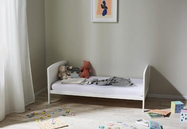 Дитяче ліжко/ліжечко Kids Collective 70x140, що трансформується, з регульованою висотою та знімними поручнями Білий масив сосни, зроблено в Європі Від народження до 6 років 70 x 140 см, білий