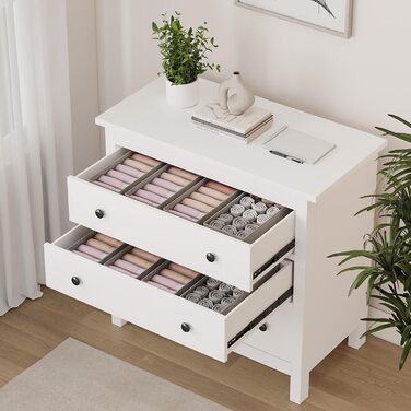 Набір Lifewit з 8 предметів подвійний органайзер Hemnes для комода зі стабільною основою, органайзер для пеленального столика, органайзер для гардеробу, система організації шухляд для пеленального приладдя, дитячого одягу, футболок, спідньої білизни, 8 дл