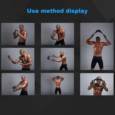 Регульований тренажер для рук Twister Arm, багатофункціональний U-подібний еспандер для домашнього використання з пружинною силовою штангою, для вправ на плечі, руки та груди, синьо-чорний