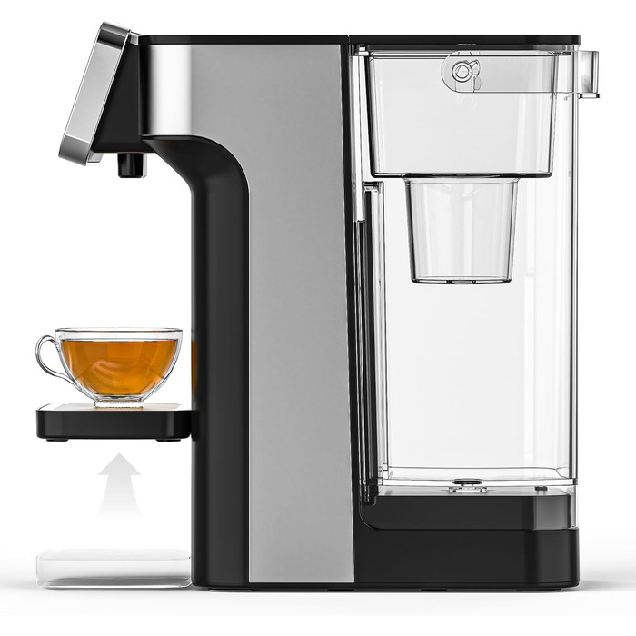 Диспенсер для гарячої води ZACHVO KEI906 (без фільтра) - 2600W швидкий нагрів, 4 температурні рівні, 5 об&39ємів води, ємність для води 3 л, компактний для кухні, офісу та дому, чорний