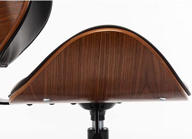 Дерев&39яне офісне крісло Mingone, комп&39ютерне крісло, письмове крісло, шкіряне поворотне крісло, регульоване на 360 по висоті, дизайнерське крісло для домашнього офісу зі спинкою, чорне, до 130 кг, штучна шкіра - сріблясте