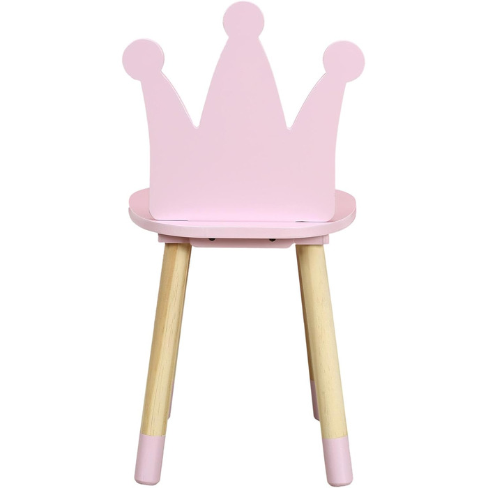 Стілець Home Deco Kids HD6922, дизайн Корона, рожевий, для дітей, дитяча кімната, меблі, декор, дерево, сосна, 28 x 27 x 54 см