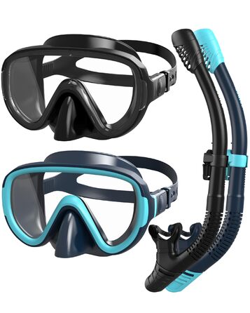 Набір для підводного плавання G2RISE для дорослих, маска для дайвінгу для дорослих, зручна маска для підводного плавання з трубкою, лінзами із загартованого скла та покращеною регульованою пряжкою для підводного плавання, дайвінгу, плавання, чорний темно-