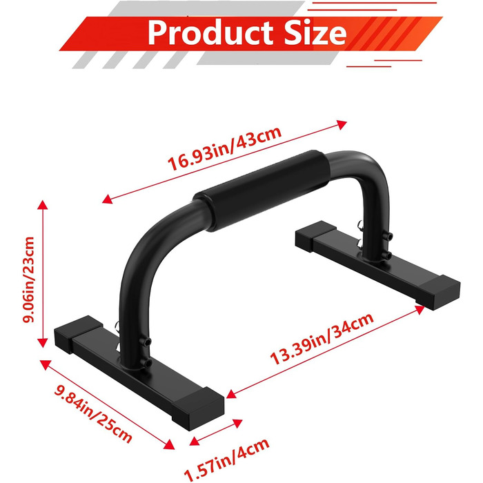 Турніри Parallettes, ручки для віджимань Parallettes для калістеніки, 300 кг/661 фунтів, стійка для віджимань, обладнання для фітнесу, Parallettes для калістеніки для тренування м&39язів та силових тренувань, чорний