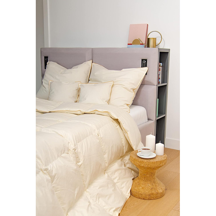 Пухова подушка H&F Home Textiles 50x50 см Наповнювач подушки 700 г 100 пір&39я Подушка із сертифікатом Oeko-Tex Чохол 100 бавовна