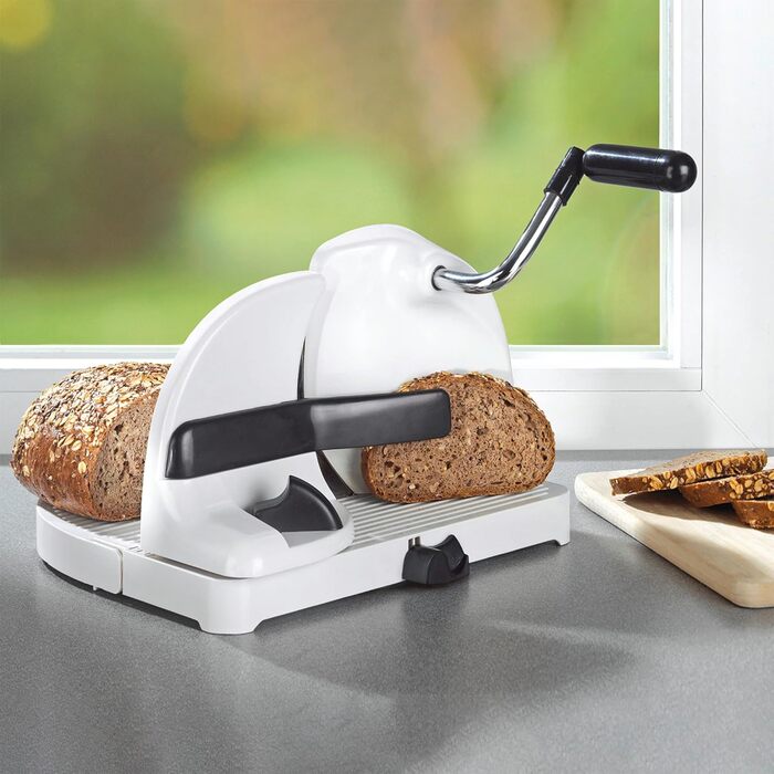 Хліборізка Maximex, товщина скибочок з можливістю вибору ступеня, пряма ріжуча поверхня, стійка, ніж з нержавіючої сталі, 31 x 20 x 29 см