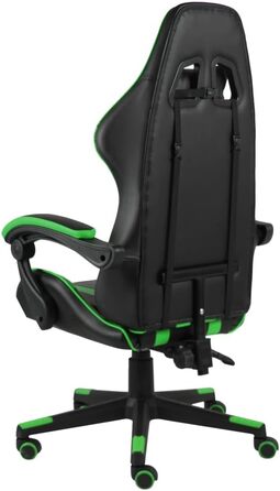 Геймерське крісло, чорно-зелена штучна шкіра