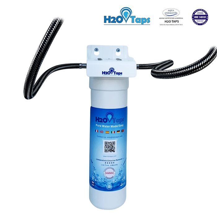 Крани Фільтр для води під раковиною - очищувач води, система фільтрів, зменшує вміст вапняку, свинцю, хлору, металів - Фільтр для води під раковиною, висока місткість, повний комплект, 2O