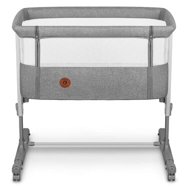 Дитяче ліжечко Lionelo Aurora 3-в-1 (до 9 кг), приліжкове ліжечко, колиска, регулювання висоти та нахилу матраца, 4 колеса з гальмами, ергономічний матрац, сумка для зберігання, сірий колір, великий розмір
