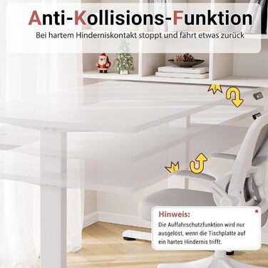 Стіл з регульованою висотою 180 x 80 см, стіл з електричним регулюванням висоти та функцією пам&39яті, ігровий стіл, регульований стіл, комп&39ютерний стіл для офісу, стіл для роботи стоячи, білий 180 x 80 см