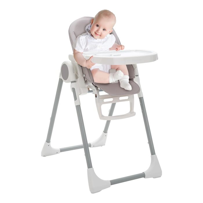 Сулено - стільчик для годування LOVIS, регульована підніжка та піднос, ремені безпеки та протиковзкий обмежувач, функція нахилу, к