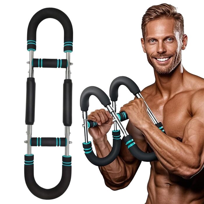 Тренажер для силових тренувань Twister Arm для чоловіків, регульований силовий еспандер Twister Bar вагою 40-100 фунтів, портативний тренажер для вправ на груди, плечі та руки з пружинним опором для силових тренувань верхньої частини тіла