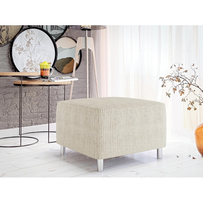 Сучасний м&39який табурет Dover Cord, сидіння, табурет, лава, пуф, вибір кольору (Poso 100), 24