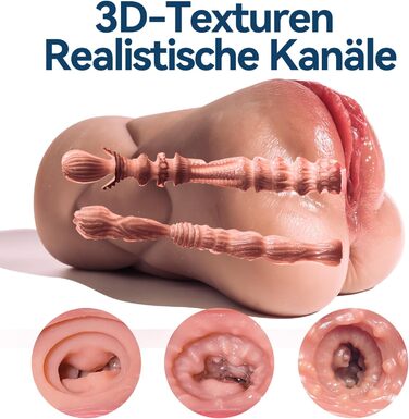 Реалістичний мастурбатор LOVE STICKS для чоловіків 2 в 1, 3D вагіна та клітор