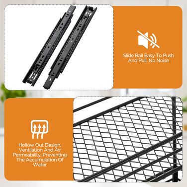 Розсувна підставка для спецій Cozary - подвійний органайзер для спецій - підставка для спецій з шухлядою та вентиляцією, органайзер для кухонної шафи, 2 варіанти кріплення (26 * 15 * 21,8 см)