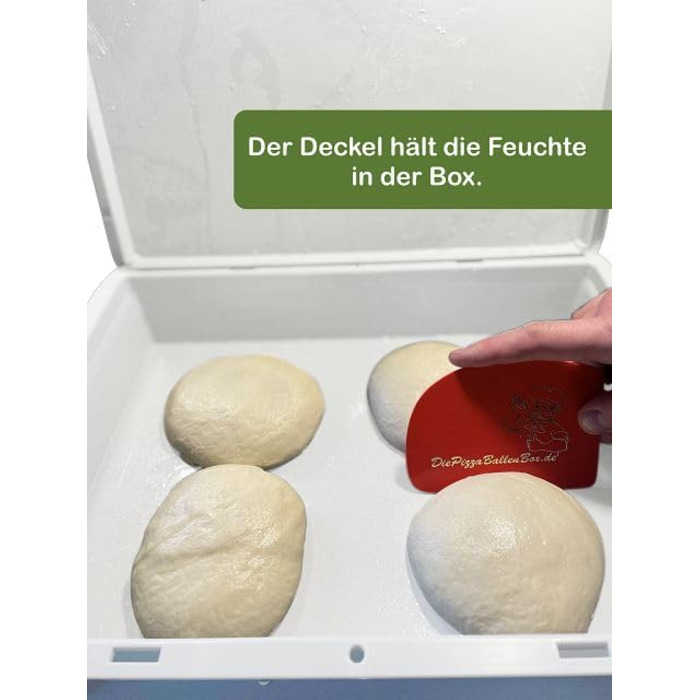 Коробка для тіста для піци 30408,5 см Коробка для тіста з харчового пластику з повітропроникною кришкою на петлях Штабелювана коробка для розстойки тіста для піци Зроблено в Німеччині 1 коробка 1 кришка
