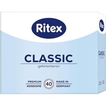 Презервативи Ritex Classic - емоційно насичені для особливо інтенсивних відчуттів, 40 шт. , Зроблено в Німеччині (ука)