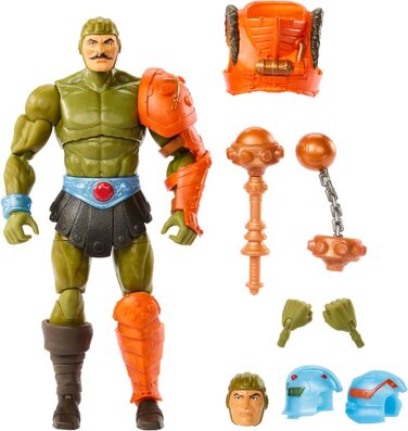 Майстри Всесвіту Masterverse New Eternia Man-At-Arms фігурка, 30 рухомих суглобів, змінні голова, руки і дубина, іграшка MOTU, HYC48