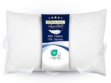 Пухова подушка ZOLLNER, 85 пір&39я, 15 пух, 40x60 см, біла 40 x 60 см