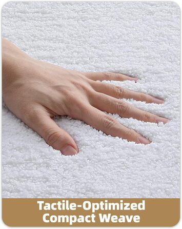 Килимок для ванної кімнати COLOR&GEOMETRY, нековзний килимок для ванної, 44 x 76 см, миється, м&39який, абсорбуючий килимок для ванної кімнати, душ, ванна, білий, 44 x 76 см (прямокутний)