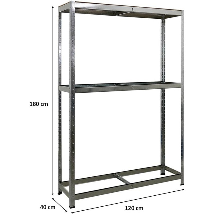 Стелаж для шин PROREGAL Ragnar (ВxШxГ 180x120x40 см) для розміщення до 8 шин на 2 рівнях полиця, вантажопідйомність 265 кг, оцинкований, підходить для майстерень, складів та підвалів.